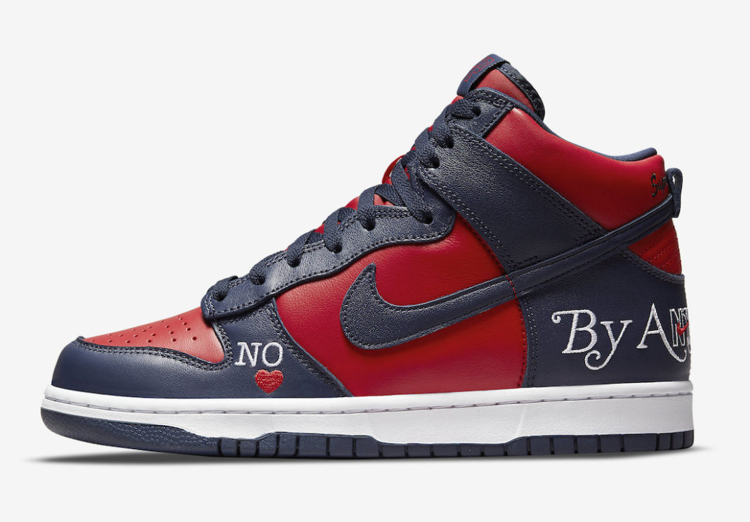 Supreme,Nike,SB Dunk High,By A  后跟刺绣颇为精致！全新 Supreme x SB Dunk 官图曝光！