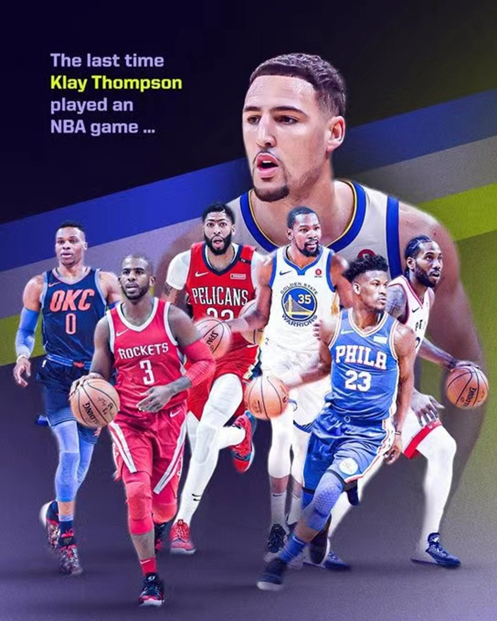 NBA,汤普森,UA,Nike,Air Jordan  「汤神」归来！勇士众将集体上身汤普森球衣！脚下的鞋亮了！
