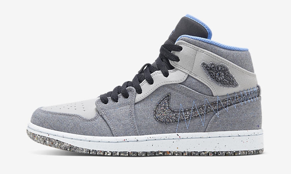 Nike,Air Jordan 1 Mid,Grey/Blu  Jordan 也玩「垃圾鞋」！全新配色 AJ1 官图曝光！