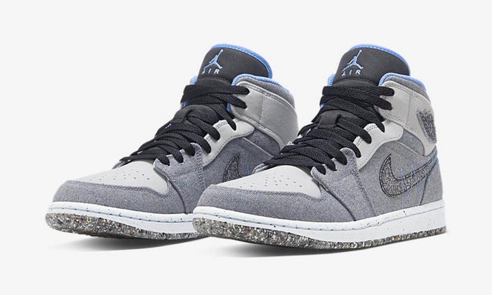 Nike,Air Jordan 1 Mid,Grey/Blu  Jordan 也玩「垃圾鞋」！全新配色 AJ1 官图曝光！