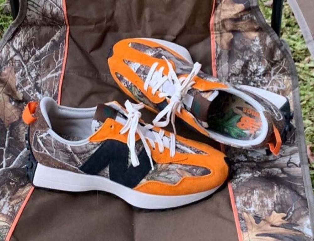 atmos,New Balance 327,Realtree  超高辨识度迷彩设计！全新配色 atmos x New Balance 实物曝光！