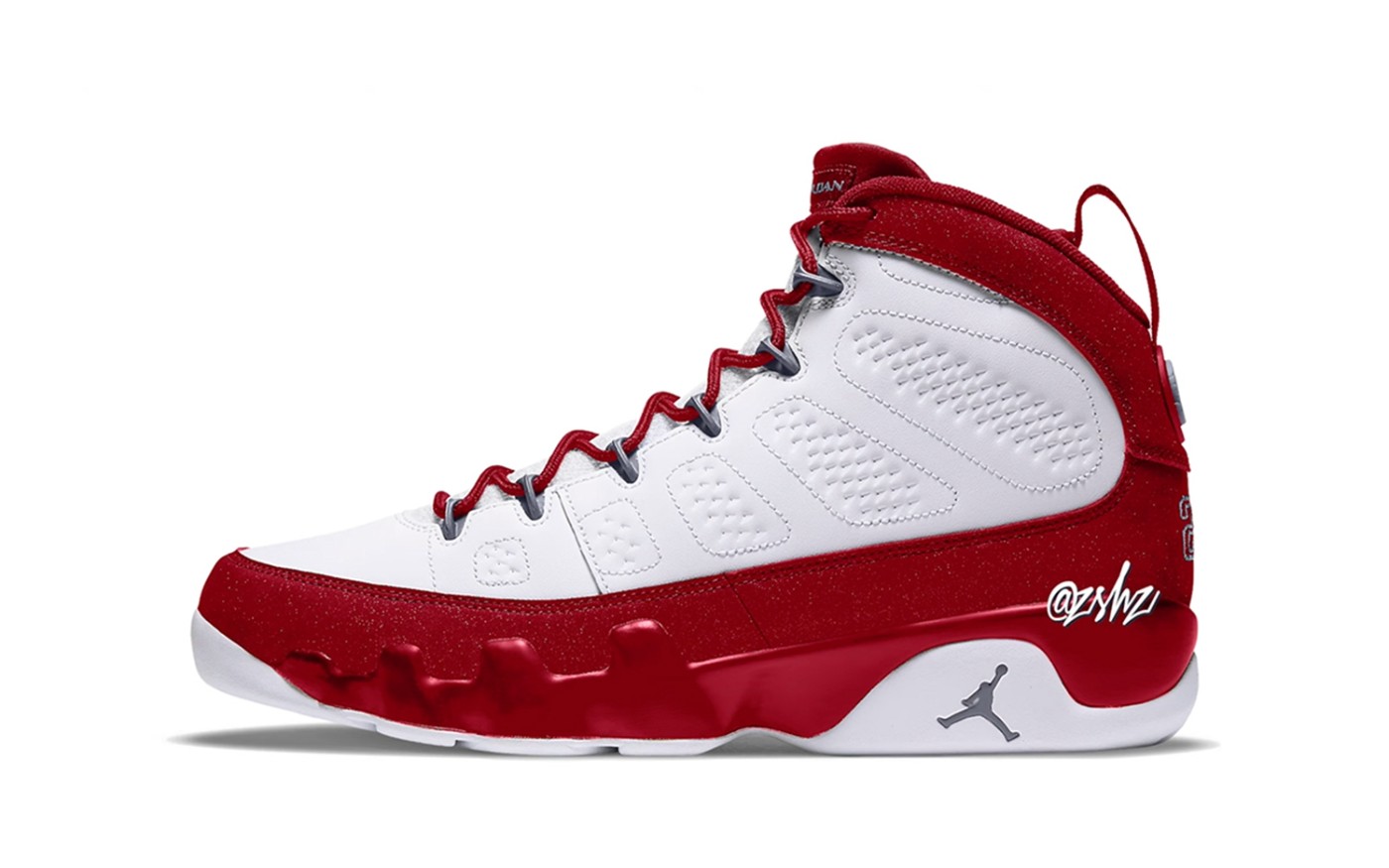 Nike,Air Jordan 9,Fire Red  将「樱桃红」进行到底！全新 AJ9 渲染图曝光！