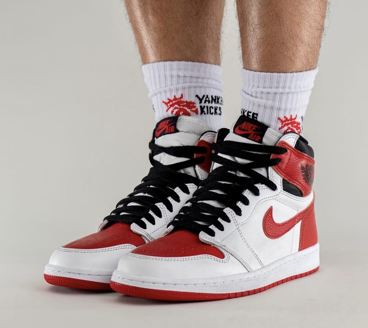 AJ,Air Jordan 1 High OG,Herita  芝加哥的兄弟配色！全新「白红」AJ1 上脚图曝光！