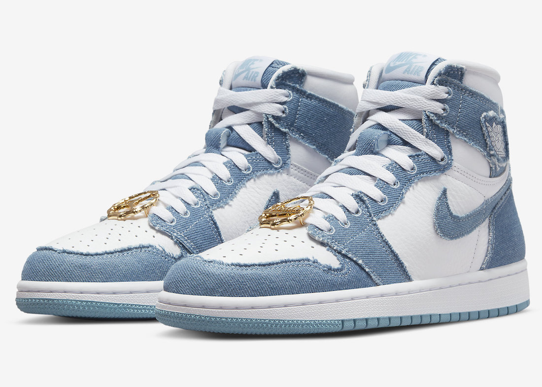 DM9036-104,Denim,Air Jordan 1,  水洗做旧堪比「Levis 联名」！「丹宁」AJ1 官图来了！