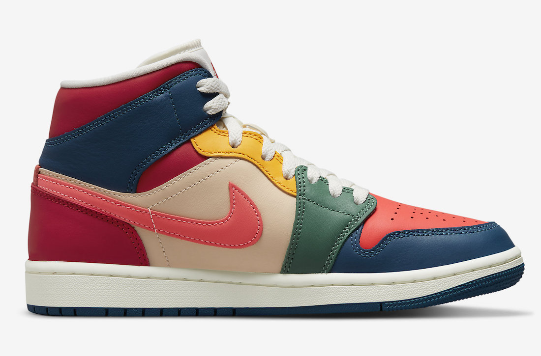 Air Jordan 1 Mid,Multi Color,D  打翻调色盘颜值有惊喜？全新多彩 AJ1 Mid 官图曝光！