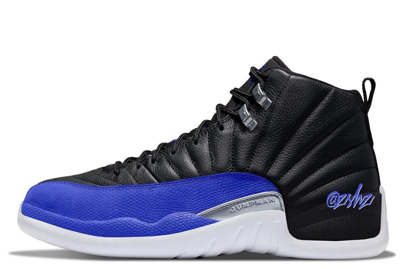 Nike,Air Jordan 12,HyperRoyal  蓝黑版本「季后赛」？全新 AJ12 渲染图曝光！