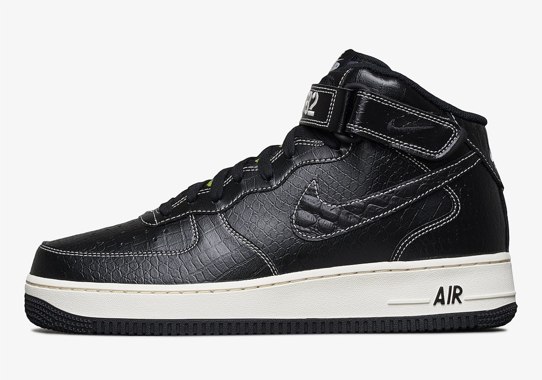 Nike,AF1,Air Force 1 Mid LX,DV  40 周年专属 AF1 Mid 官图曝光！黑色「鳄鱼皮」又奢又酷！