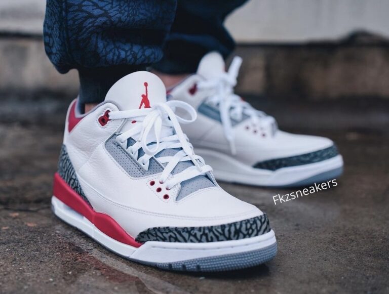 AJ3,Air Jordan 3 OG,Fire Red,D  苦等 34 年！元年后跟「火焰红」AJ3 上脚图终于有了！