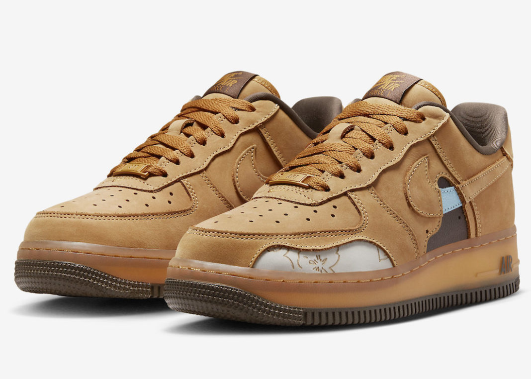 DQ7580-700,Wheat Mocha,Air For  还是 Nike 会玩！镂空花卉 Air Force 1 官图曝光！
