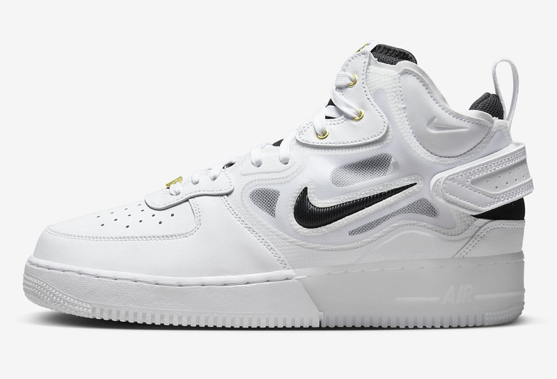Nike,Air Force 1 Mid,React,DQ7  简约纯白造型还有精细脚感！全新 Air Force 1 Mid 官图曝光！