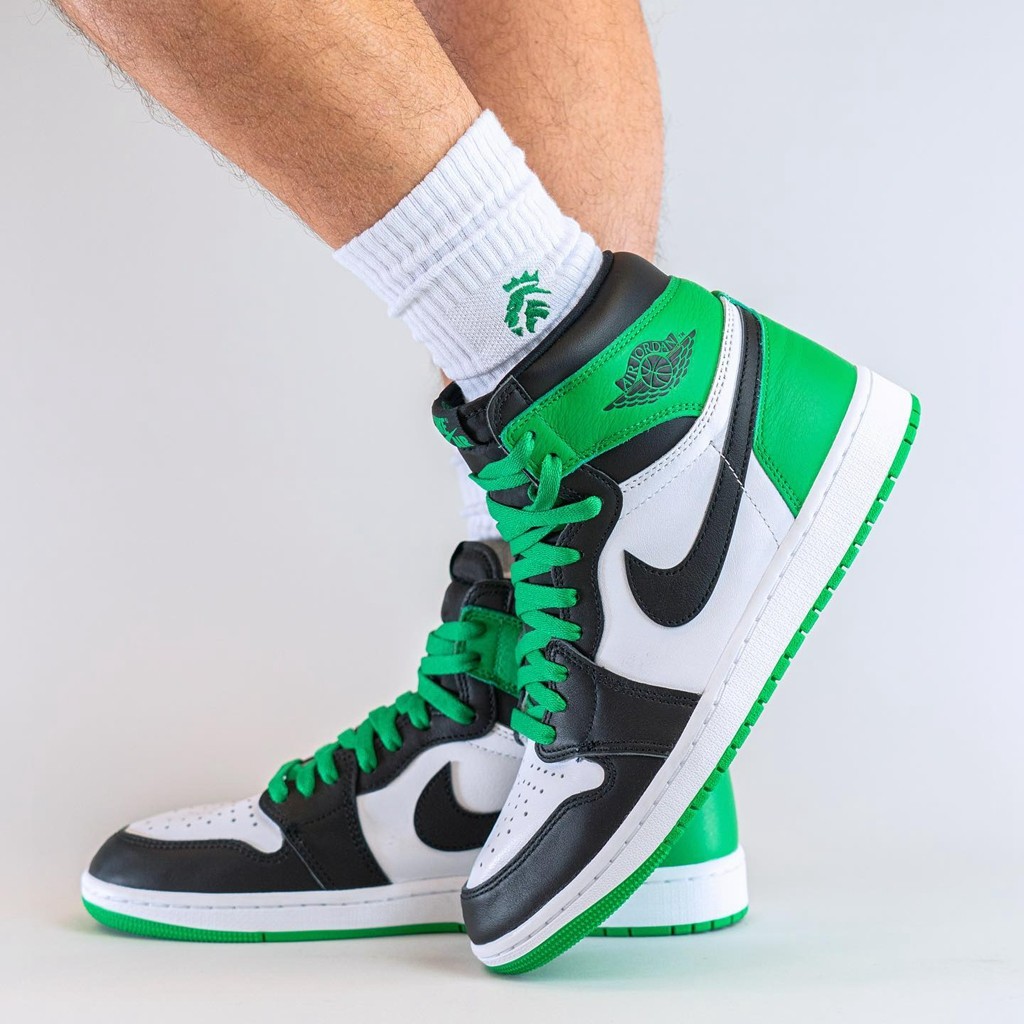 Air Jordan 1 High OG,Lucky Gre  「黑绿脚趾」AJ1 实物上脚曝光！发售日期更新！