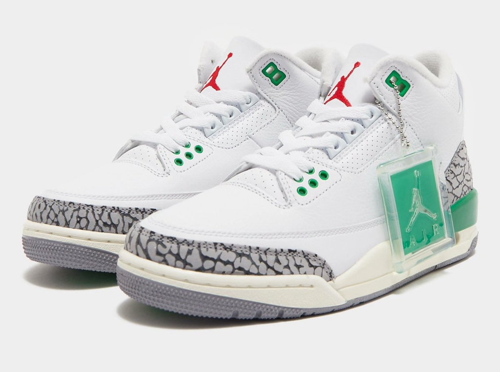 Air Jordan 3 WMNS,Lucky Green,  白绿 AJ3 最新实物曝光！网友：春季必入+1