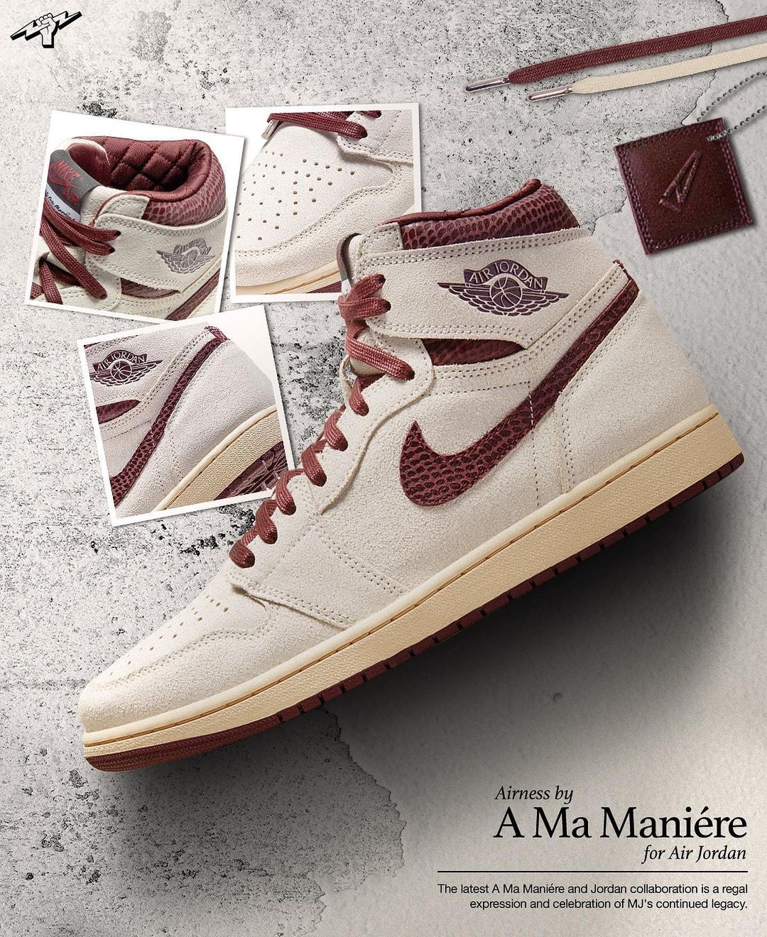 A Ma Maniére,Air Jordan 1,AJ1,  AMM x AJ 最新实物曝光！颜值超高但可惜 ...