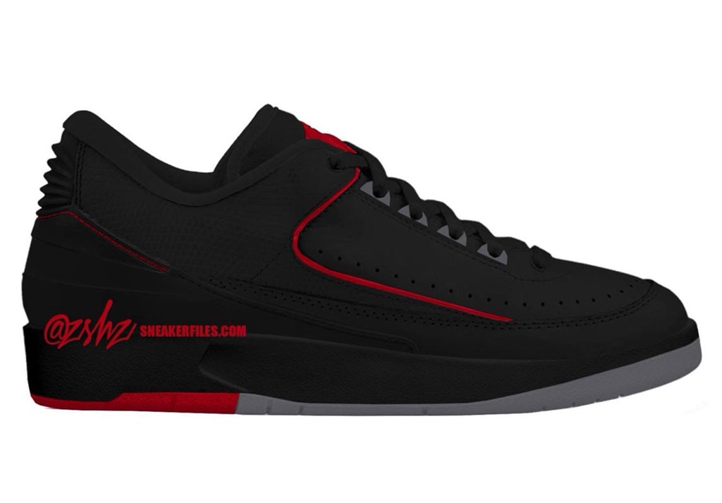 Air Jordan 2 Low,Black/Fire Re  又一双「黑红 AJ」来了！发售日期曝光！