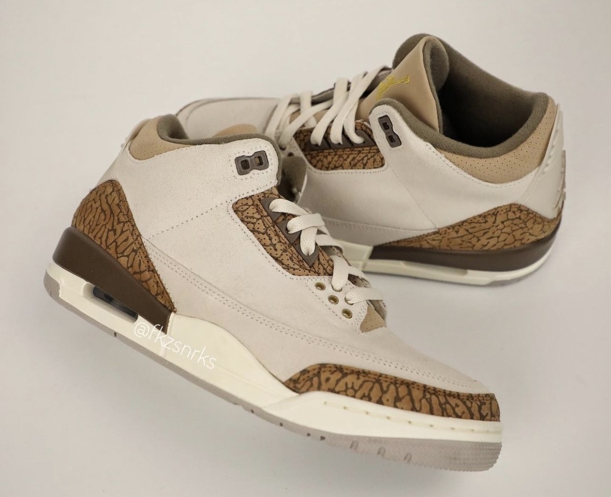 Air Jordan 3,Palomino,CT8532-1  这规格不常见！全新配色 Air Jordan 3 实物上脚曝光！