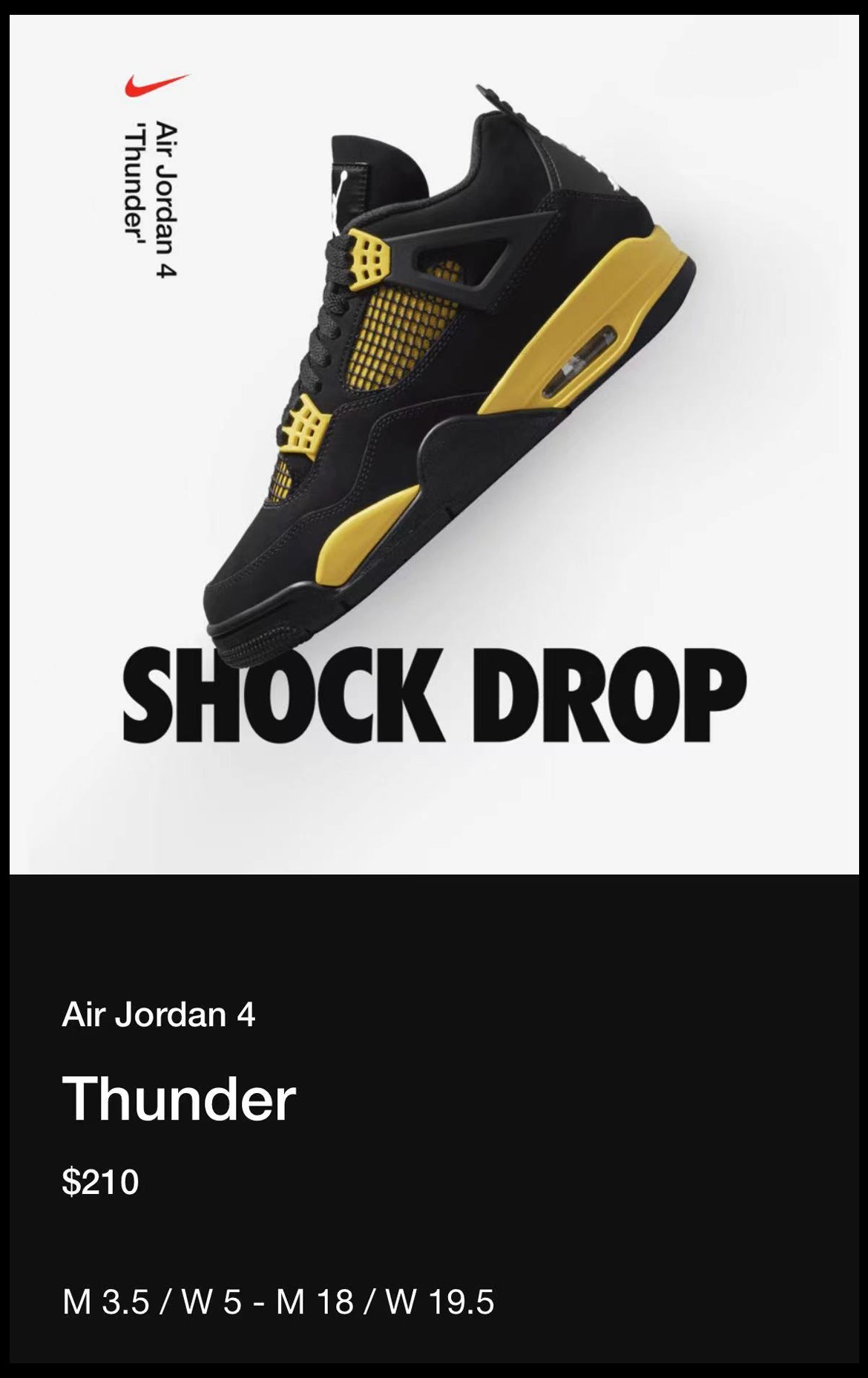 AJ,Air Jordan 4,Thunder,DH6927  发售日期确定！「雷公」AJ4 细节终于看清了！