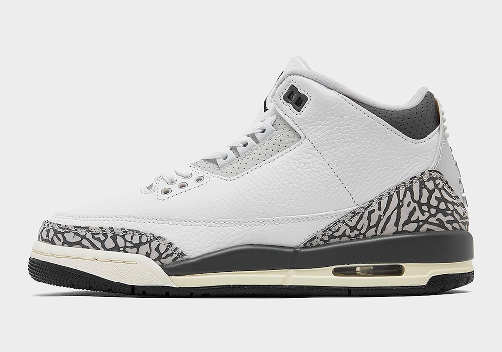 Air Jordan 3 GS,Hide N’ Sneak,  白水泥最佳平替！新配色 AJ3 你种草了吗？