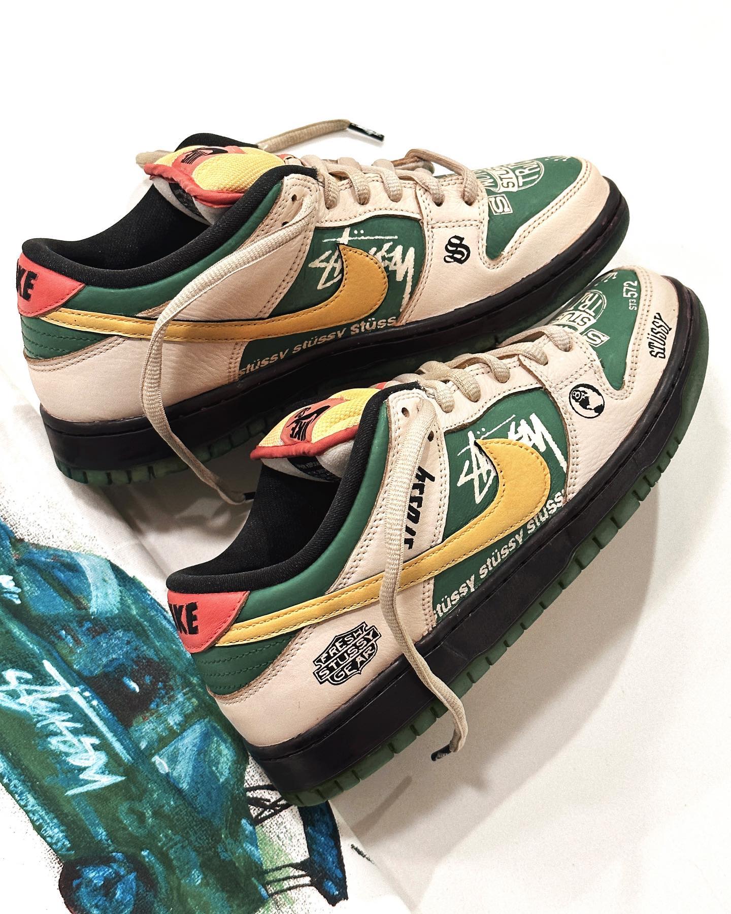 Nike,Stussy,定制   赛车涂装效果炸裂！Stüssy x Nike Dunk 太帅了！