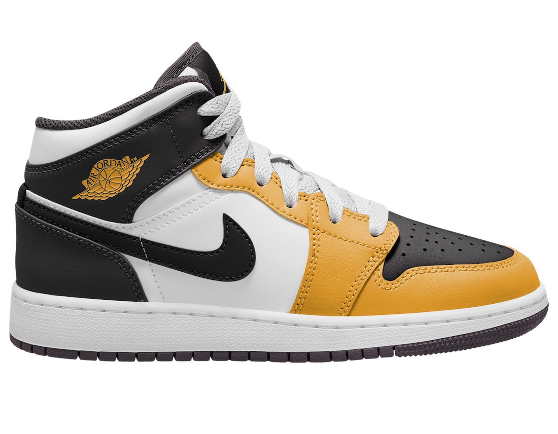 Air Jordan 1 Mid,Yellow Ochre,  反转「黄黑脚趾」！全新配色 AJ1 明年发售！