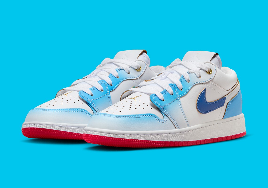 Air Jordan 1 Low SE，Blue/White  清新又奢华！全新 Air Jordan 1 Low SE 官图曝光！