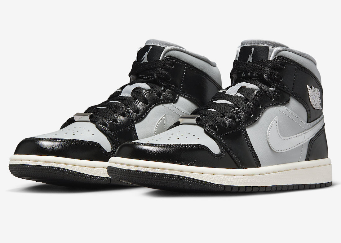 Air Jordan 1 Mid,Black Chrome,  配色细节双到位！AJ1 全新配色确实帅！