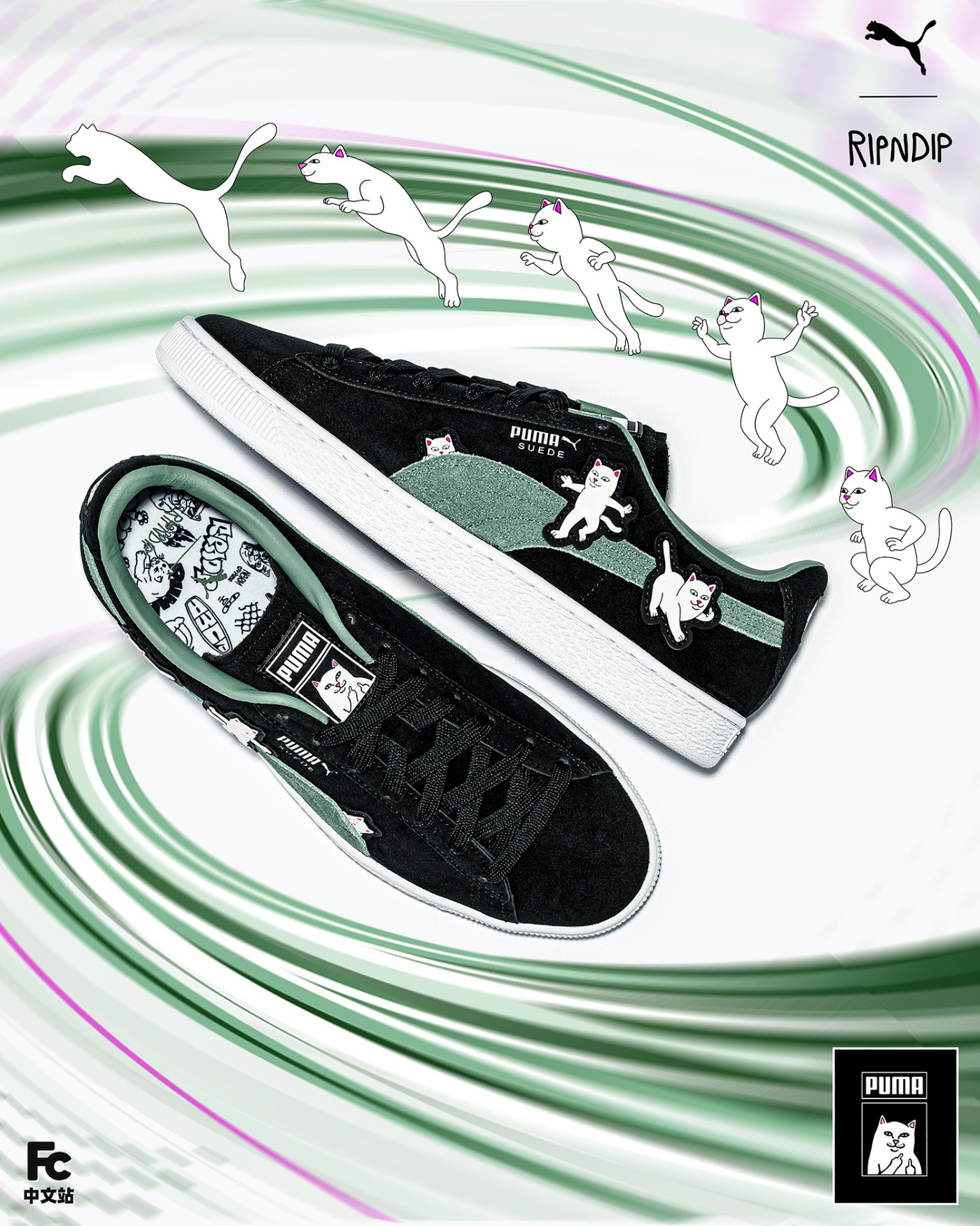PUMA,RIPNDIP  「中指猫」联名鞋够魔性！细节也太多了！