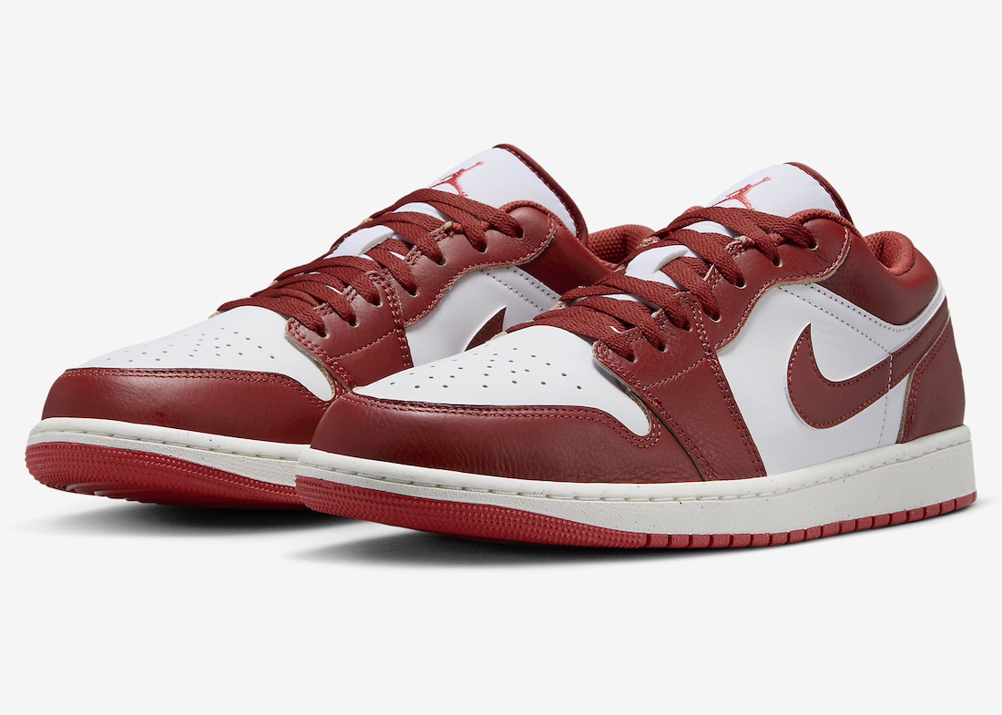 AJ1,Air Jordan 1 Low,Dune Red,  「火焰红」造型有点帅！全新配色 AJ1 明年登场！