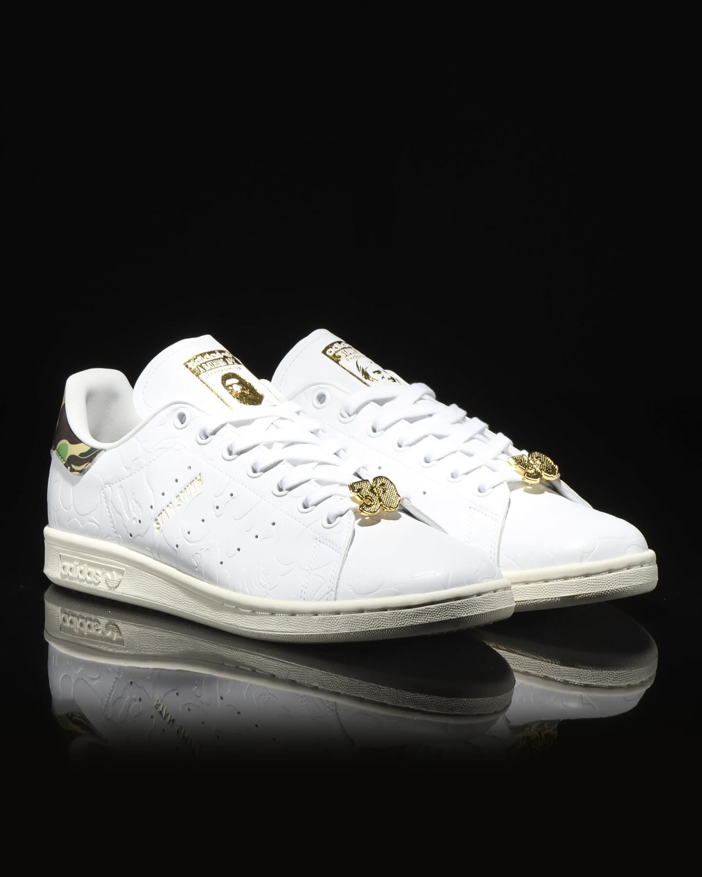 BAPE®,adidas Originals,Stan Sm  「BAPE x 三叶草」新联名悄悄登场！细节到位了！