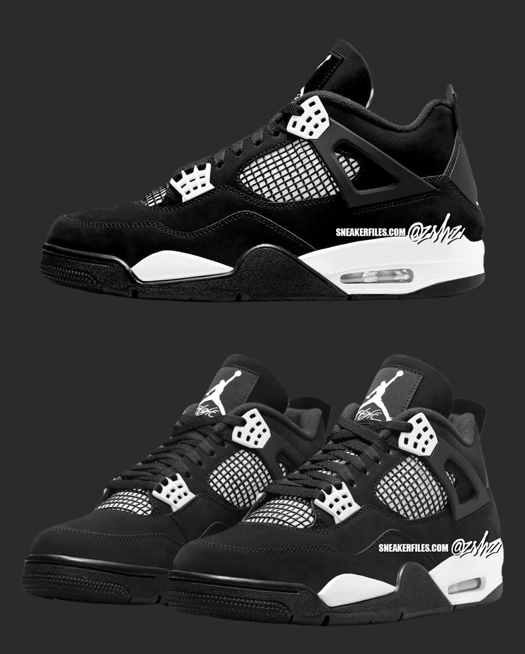 FQ8138-001,Air Jordan 4,白雷公  这配色很难不火！「白雷公」AJ4 首次曝光！