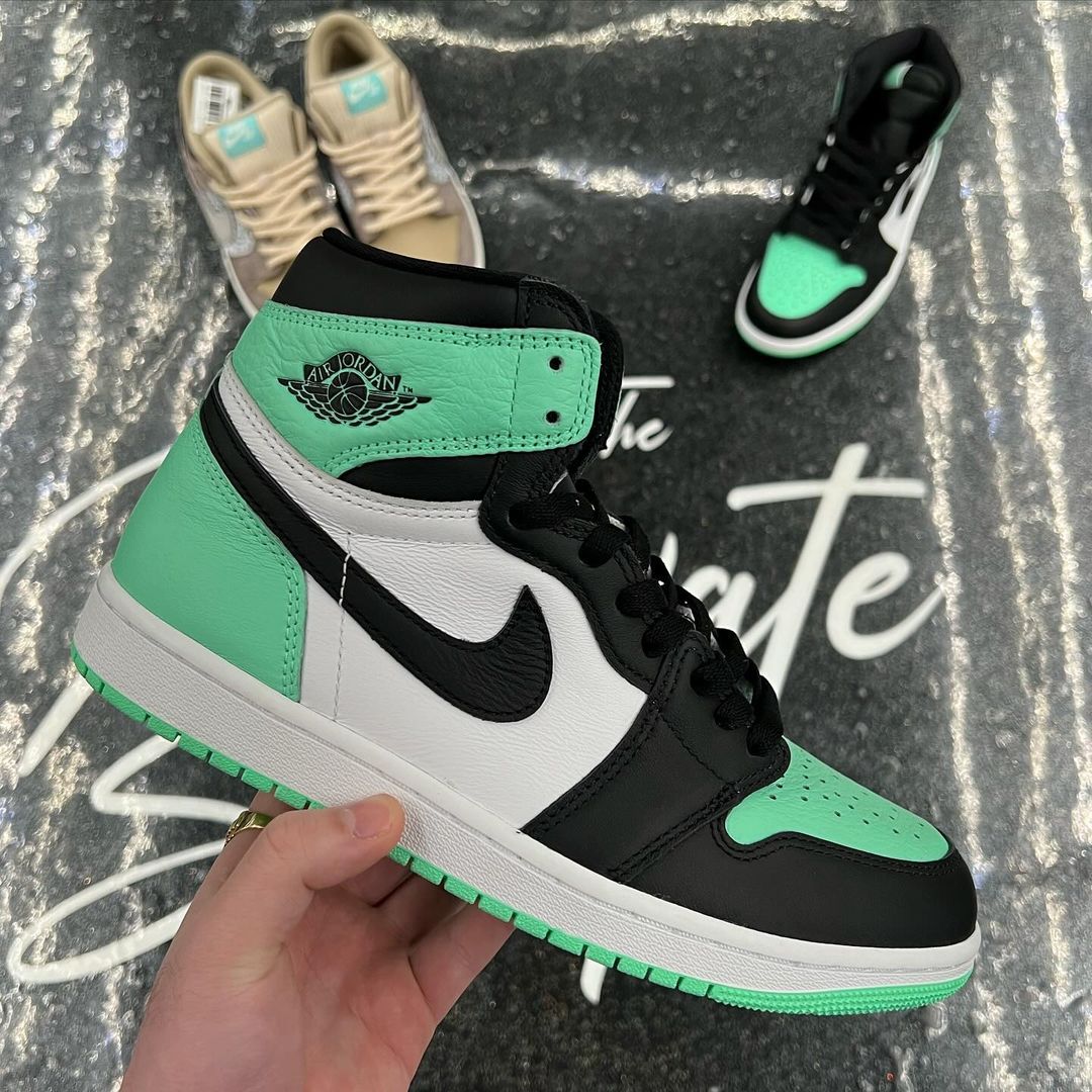 AJ1,Air Jordan 1 High OG,Green  「蒂芙尼黑脚趾」AJ1 实物曝光！期待小姐姐上脚！