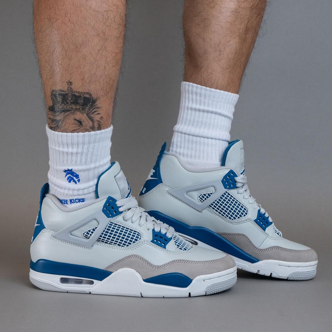 Air Jordan 4,Military Blue,FV5  日期提前！「白蓝」AJ4 上脚图曝光！