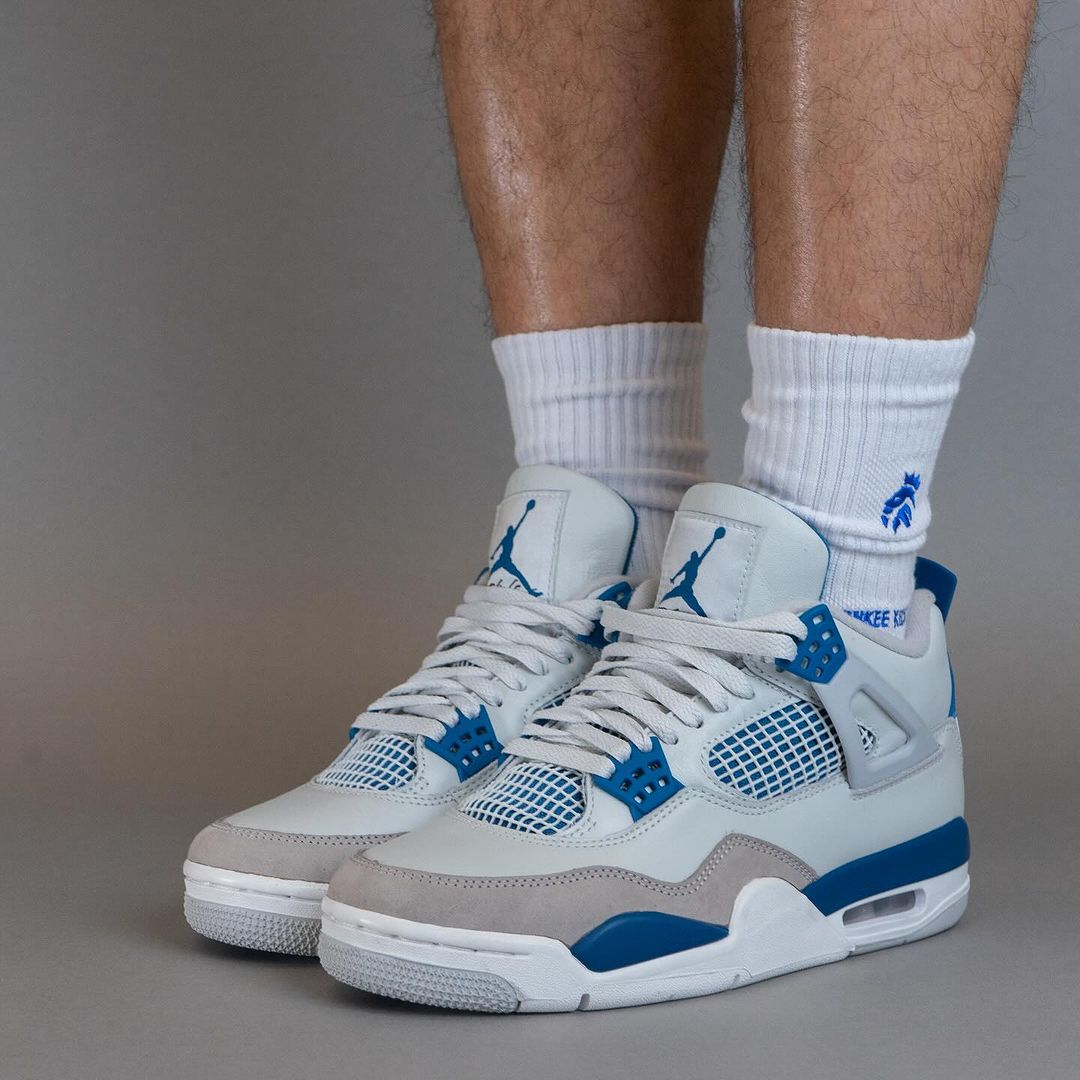 Air Jordan 4,Military Blue,FV5  日期提前！「白蓝」AJ4 上脚图曝光！