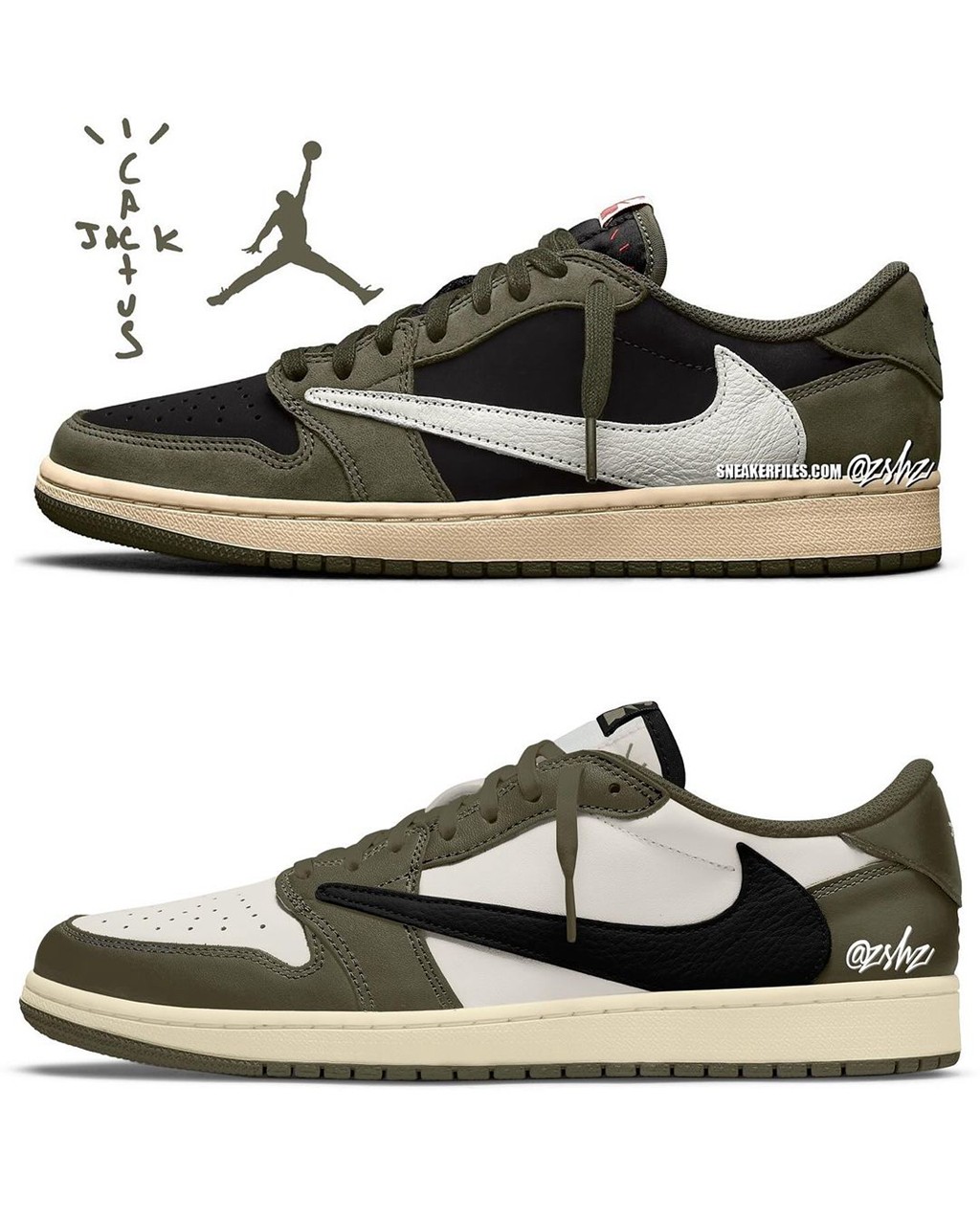 Travis Scott,Air Jordan 1 Low,  继续调色盘！「反转橄榄倒钩」TS x AJ1 曝光！