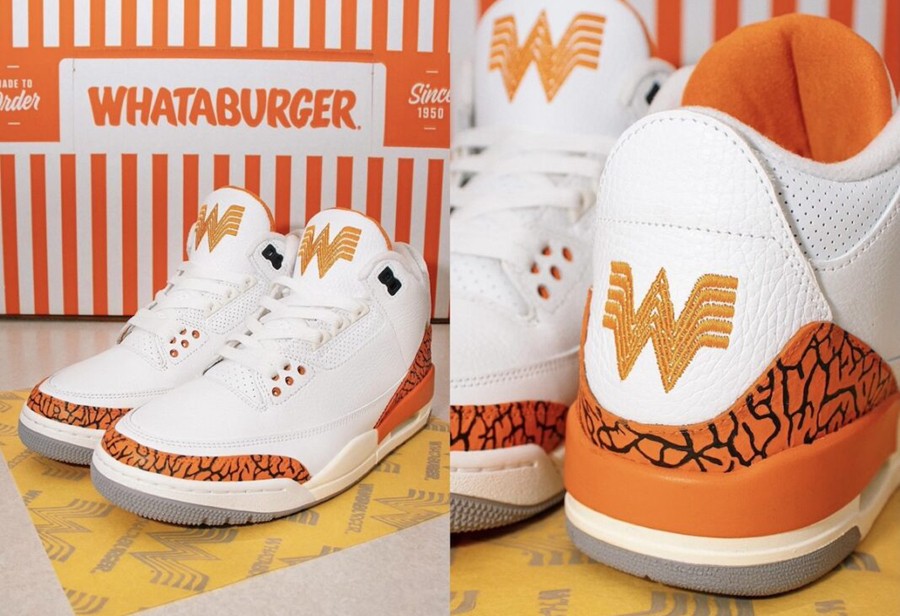Air Jordan 3,Whataburger,定制  买汉堡送球鞋？！这双「桃子 AJ3」给我看馋了！