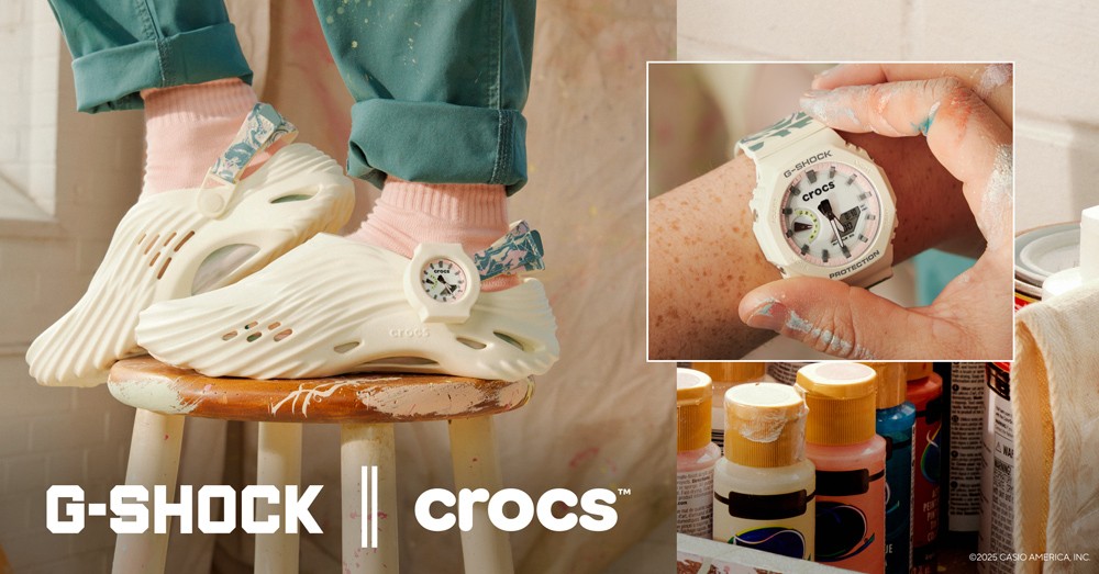 Crocs,G-SHOCK  洞洞鞋跟 G-SHOCK 联名了！套装有点酷！