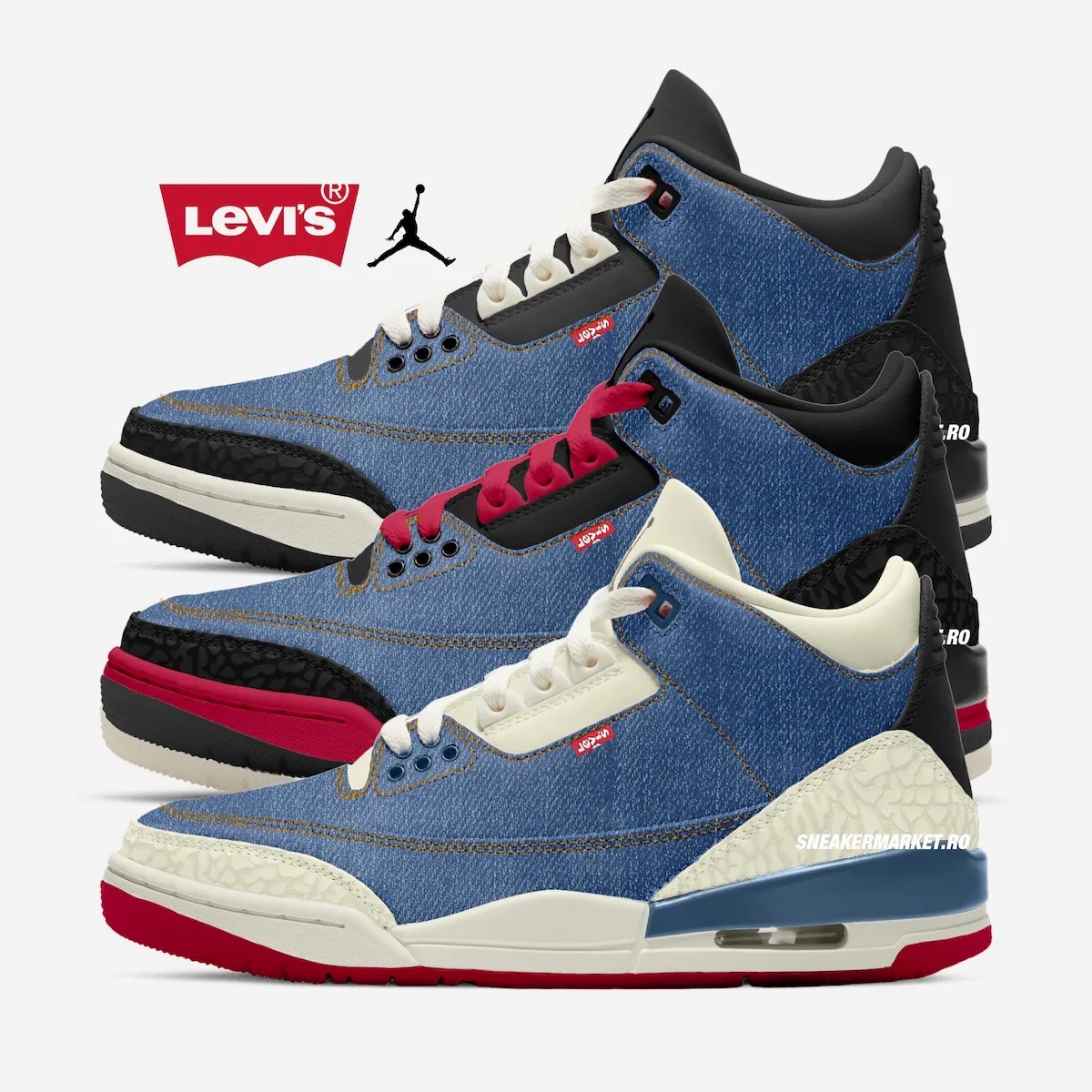 Levi's,Air Jordan 3,IH7959-400  突发！多双「Levi's x Jordan 新鞋」泄露！日期是...
