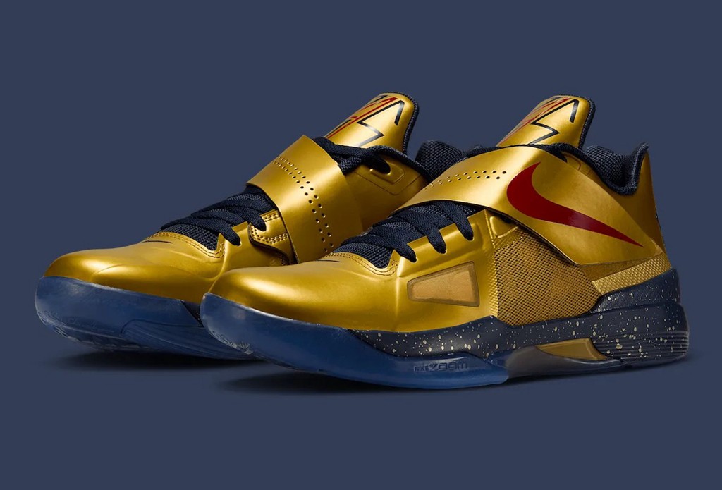 Nike,KD4,Gold Medal,IB3554-700  元年市价 3000+！金牌 KD4 官图来了！