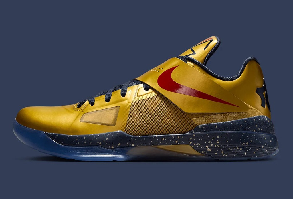 Nike,KD4,Gold Medal,IB3554-700  元年市价 3000+！金牌 KD4 官图来了！