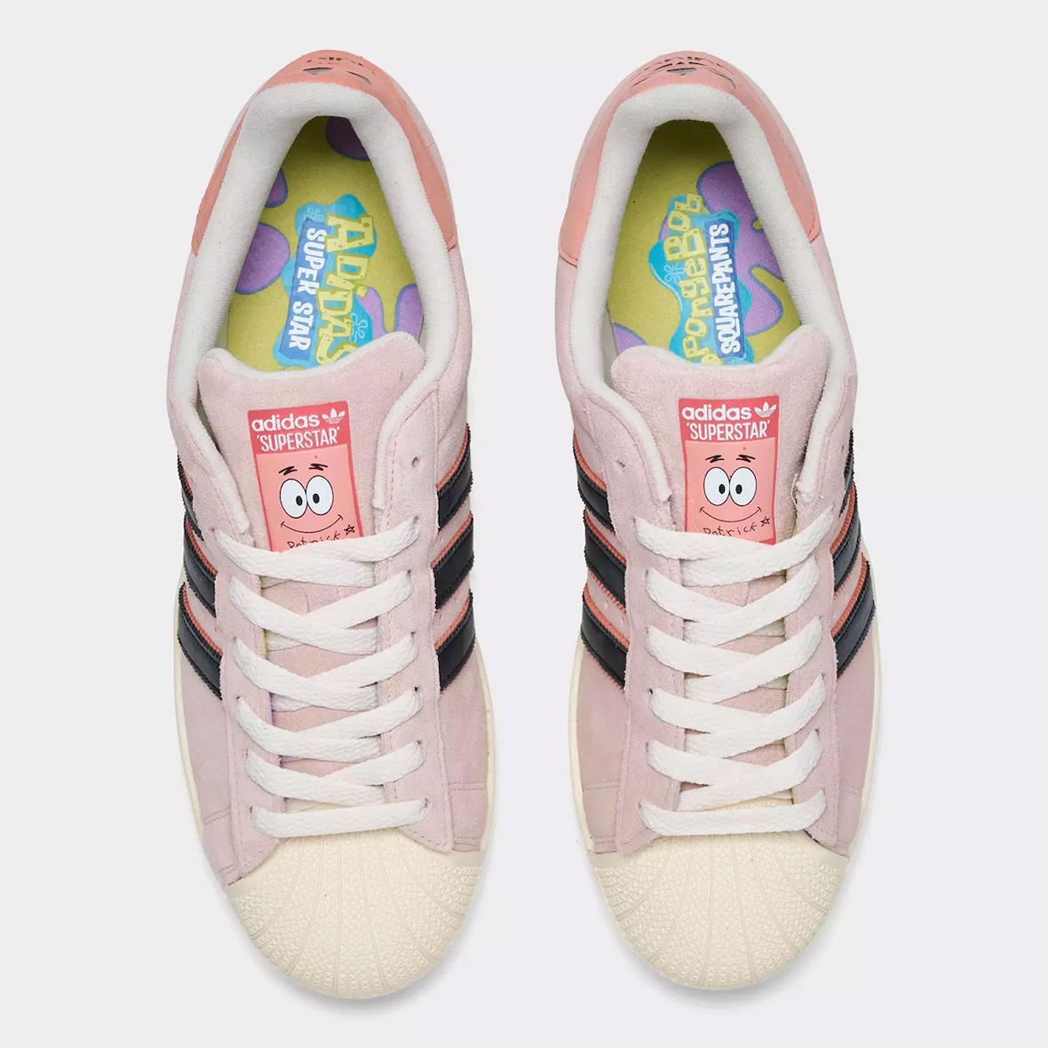 海绵宝宝,adidas Originals,Supersta  细节真萌！「派大星 x 三叶草」来了！