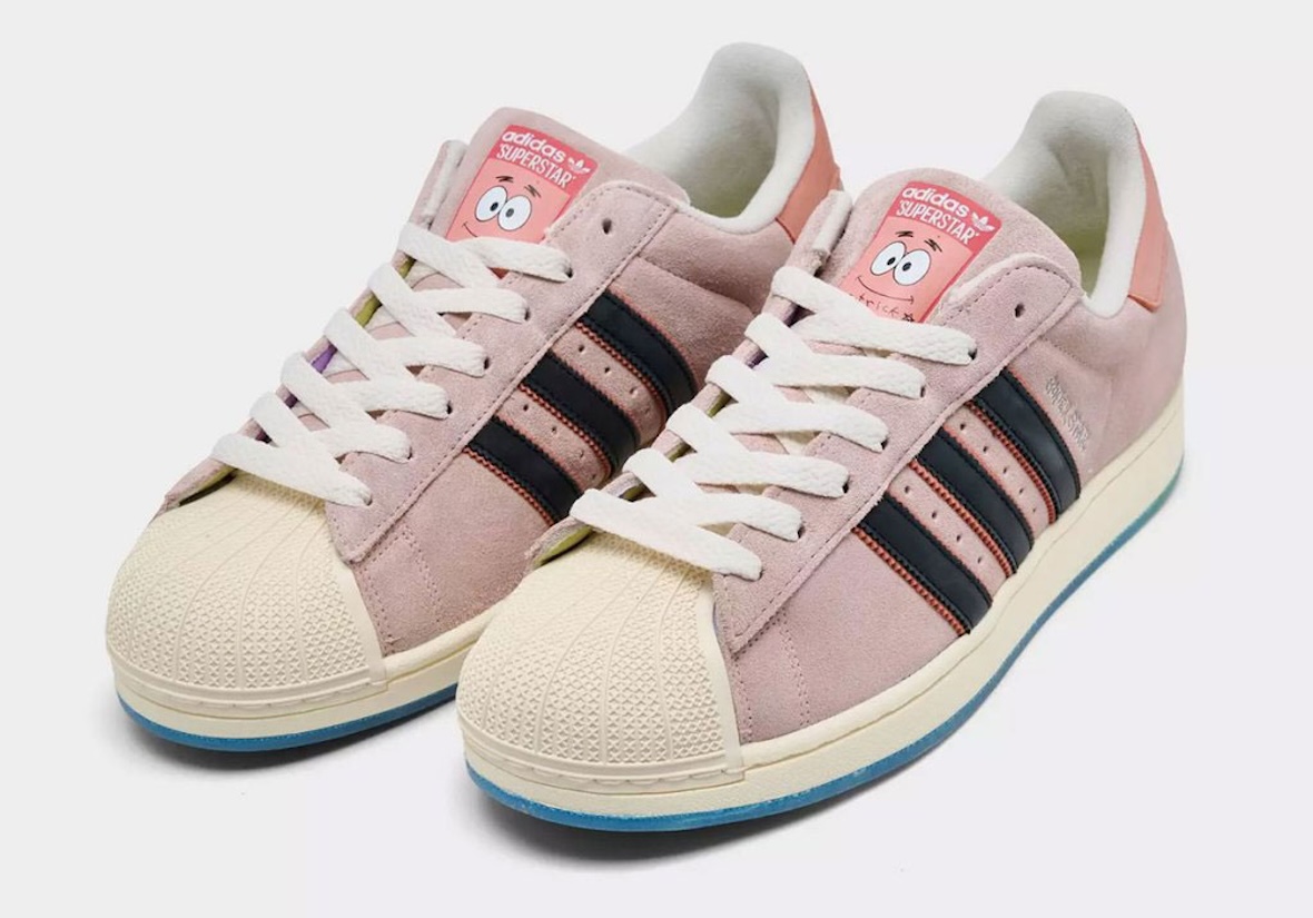 海绵宝宝,adidas Originals,Supersta  细节真萌！「派大星 x 三叶草」来了！
