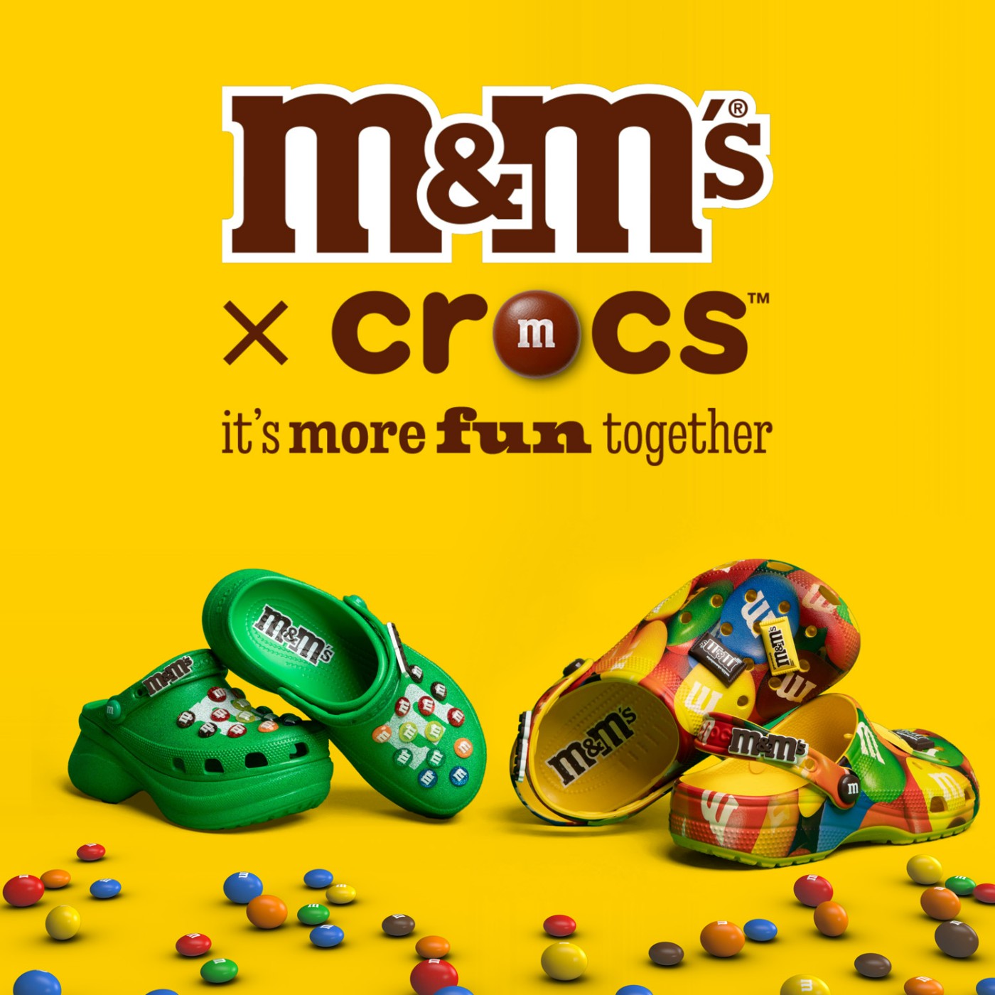 Crocs,M&M 豆  首次合作！Crocs x「M&M 豆」出联名鞋了！