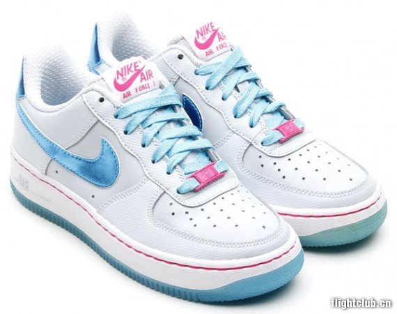 Nike,Air,Force,1,Low,GS,纯铂金  Nike Air Force 1 Low GS 纯铂金/伽马蓝/粉 实物曝光