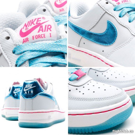 Nike,Air,Force,1,Low,GS,纯铂金  Nike Air Force 1 Low GS 纯铂金/伽马蓝/粉 实物曝光