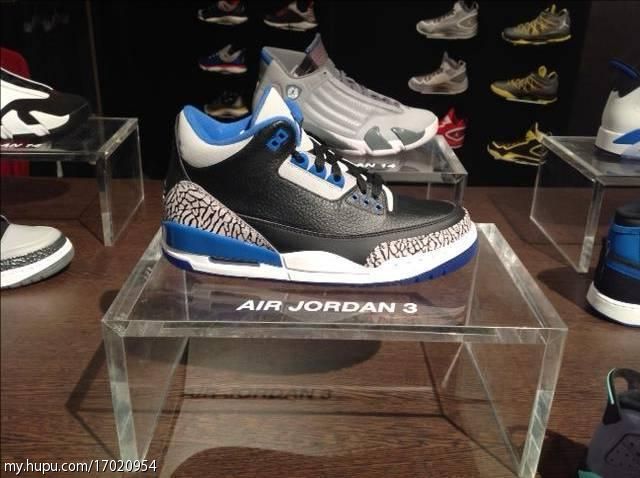 Air,Jordan,3全新黑/蓝/灰配色  Air Jordan 3 Retro 黑蓝灰配色实物曝光