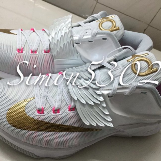Nike,KD,7,Aunt,Pearl版本,全新 706858-176乳腺癌 KD7 Aunt Pearl 全新实物图片