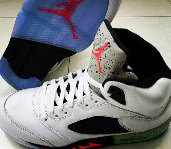 Air,Jordan,5,Retro,白/红外线红 136027-115 AJ5 Air Jordan 5 白/红外线红/毒液绿新图曝光
