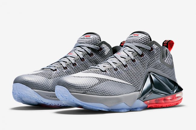 Nike,LeBron,12,Low,狼灰/热岩红 724558-014LBJ12低帮 LeBron 12 Low 狼灰红官方发售信息